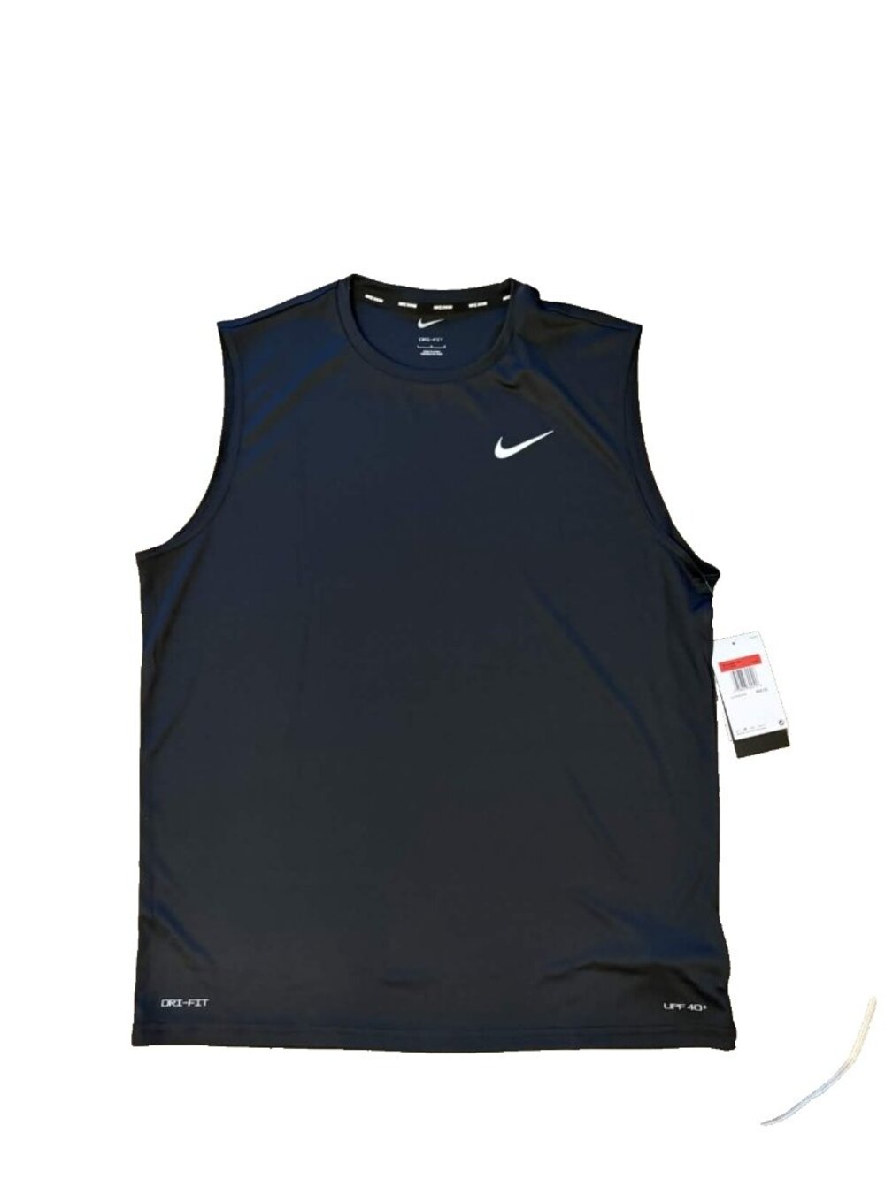 NWT! Men's L Nike Swim Black Tank Top Sleeveless UPF 40+ Dri-Fit Retail $46